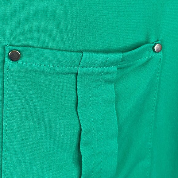 Dana Buchman Womens Travel Knit Tunic Top Size XL Green Button Up Comfy Office - Picture 6 of 13